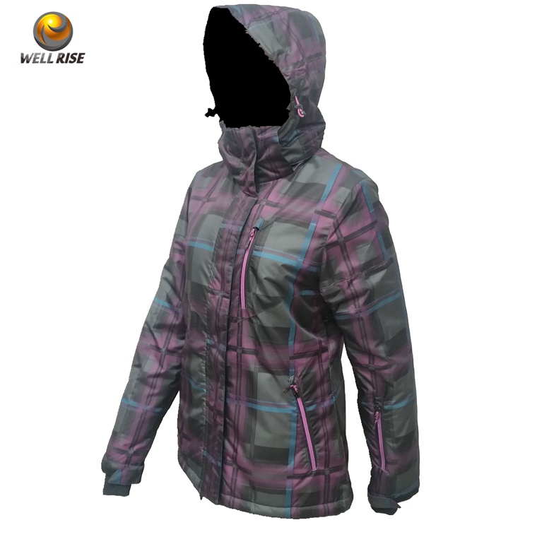 Overall Print Women's Color Ski Jacket Waterproof Windproof Breathable Fabric