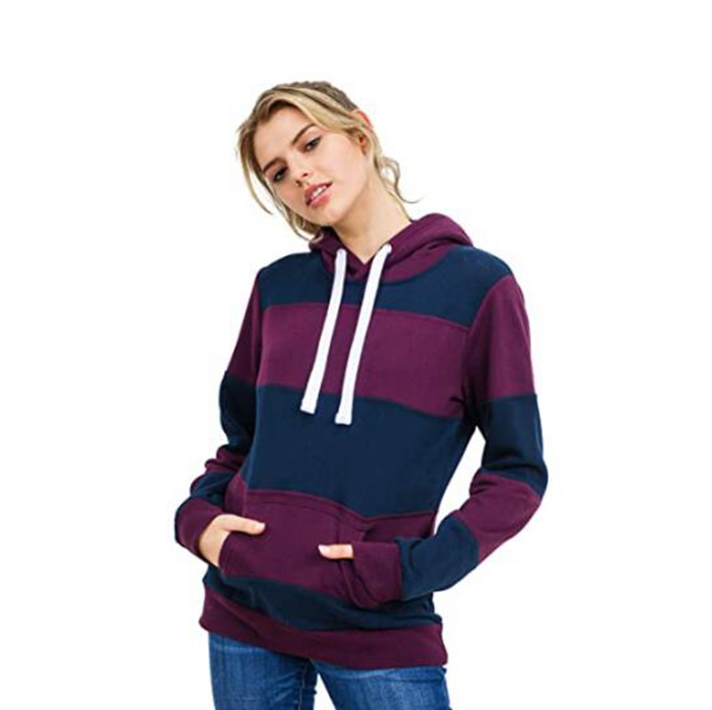 Women‘s high quality pullover hoodie with multiple colors contrast colors