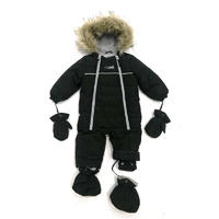 Baby winter snowsuit set  infant footed romper boy and girls waterproof long sleeve thick one piece  jumpsuit with mittens
