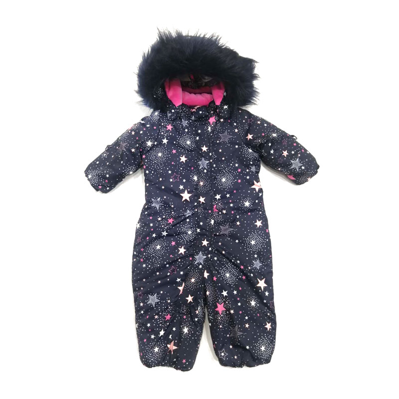 Pretty baby winter clothing printing baby patted romper windproof best puffy overall for kids