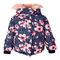 Fashion design kid's winter clothes printing girl's coat windproof keep warm coating padding jacket for girl