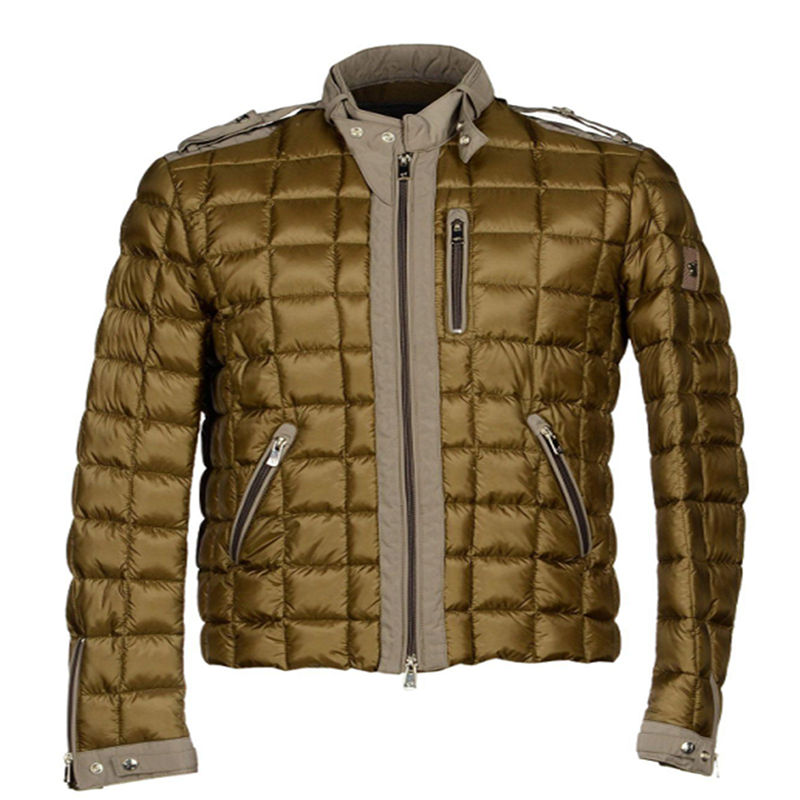 Fashion Solid Color Men's Autumn Winter Puffer Jacket Coat Plaid Cotton-padded Clothes Men's Jacket