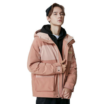 Women and men winter jacket Fashion High Quality Casual Front Pockets coat Hot Pink Neck Hoodie Winter lady Puffer Coat